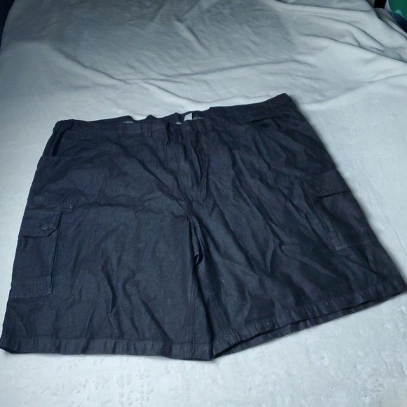 Liberty Blues Cargo Jean Shorts Big Tall Mens Size 62 Black Denim Cotton - Picture 1 of 7